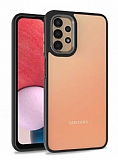 Eiroo Luxe Samsung Galaxy A13 Siyah Silikon Kenarl Rubber Klf