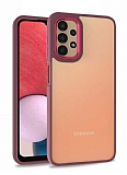 Eiroo Luxe Samsung Galaxy A13 Krmz Silikon Kenarl Rubber Klf