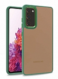 Eiroo Luxe Samsung Galaxy S20 FE Yeil Silikon Kenarl Rubber Klf