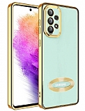Eiroo Luxury Clear Samsung Galaxy A32 4G Kamera Korumal Gold Silikon Klf