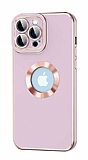 Eiroo Luxury Protection iPhone 12 Pro Kamera Korumal Mor Silikon Klf