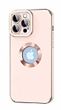 Eiroo Luxury Protection iPhone 13 Pro Max Kamera Korumal Pembe Silikon Klf