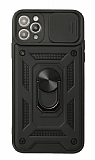 Eiroo Magnet Lens iPhone 12 Pro Max 6.7 in Ultra Koruma Siyah Klf