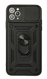 Eiroo Magnet Lens iPhone 13 Pro Max 6.7 in Ultra Koruma Siyah Klf