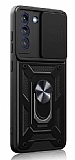 Eiroo Magnet Lens Samsung Galaxy S21 Plus Sper Koruma Siyah Klf