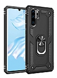 Eiroo Magnet Ring Huawei P30 Pro Ultra Koruma Siyah Klf