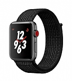 Eiroo Spor Loop Apple Watch / Watch 2 / Watch 3 Siyah Kuma Kordon (42 mm)