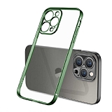 Eiroo Matte Crystal iPhone 12 Pro Max Kamera Korumal Yeil Rubber Klf
