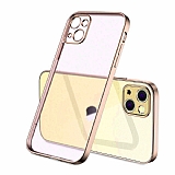 Eiroo Matte Crystal iPhone 13 Kamera Korumal Gold Rubber Klf