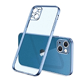 Eiroo Matte Crystal iPhone 13 Kamera Korumal Mavi Rubber Klf