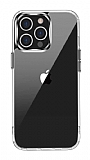 Eiroo Metal Serisi iPhone 13 Pro Max Silikon Kenarl effaf Rubber Klf
