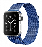 Eiroo Milanese Loop Apple Watch 4 / Watch 5 Lacivert Metal Kordon (40 mm)