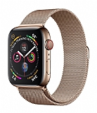 Eiroo Milanese Loop Apple Watch / Watch 2 / Watch 3 Gold Metal Kordon (42 mm)