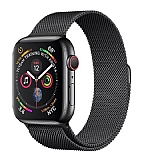Eiroo Milanese Loop Apple Watch / Watch 2 / Watch 3 Siyah Metal Kordon (38 mm)