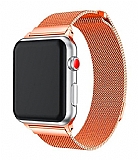 Eiroo Milanese Loop Apple Watch / Watch 2 / Watch 3 Turuncu Metal Kordon (42 mm)