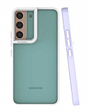 Eiroo Mima Samsung Galaxy S22 5G Kamera Korumal Lila Rubber Klf