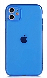 Eiroo Mun iPhone 11 effaf Mavi Silikon Klf