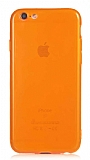 Eiroo Mun iPhone 6 / 6S effaf Turuncu Silikon Klf