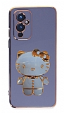 Eiroo OnePlus 9 Aynal Kitty Standl Mavi Silikon Klf