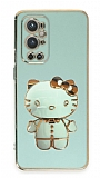 Eiroo OnePlus 9 Pro Aynal Kitty Standl Yeil Silikon Klf