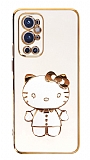 Eiroo OnePlus 9 Pro Aynal Kitty Standl Beyaz Silikon Klf