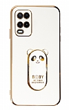 Eiroo Oppo A54 Baby Panda Standl Beyaz Silikon Klf
