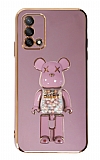 Eiroo Oppo A74 4G Candy Bear Standl Mor Silikon Klf