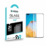 Eiroo Oppo Reno3 Pro Tempered Glass Curve Siyah Cam Ekran Koruyucu