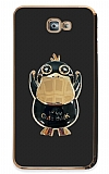 Eiroo rdek Samsung Galaxy J7 Prime Standl Siyah Silikon Klf