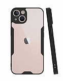 Eiroo Painted iPhone 14 Siyah Silikon Klf