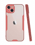 Eiroo Painted iPhone 14 Plus Pembe Silikon Klf