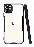 Eiroo Painted iPhone 11 Siyah Silikon Klf
