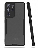 Eiroo Painted Samsung Galaxy S21 Ultra Kamera Korumal Siyah Klf