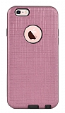 Eiroo Panther iPhone 6 / 6S Silikon Kenarl Pembe Rubber Klf