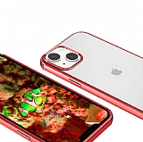 Eiroo Pixel iPhone 13 Mini Krmz Rubber Klf
