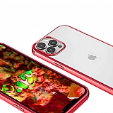 Eiroo Pixel iPhone 13 Pro Krmz Rubber Klf