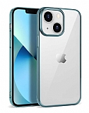 Eiroo Pixel iPhone 14 Mavi Rubber Klf