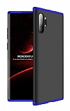 Eiroo Protect Fit Samsung Galaxy Note 10 Plus 360 Derece Koruma Lacivert-Siyah Rubber Klf