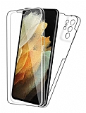 Eiroo Protection Samsung Galaxy S21 Ultra 360 Derece Koruma effaf Silikon Klf