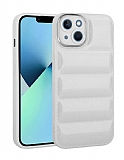 Eiroo Puffer iPhone 14 Plus Parlak Beyaz Silikon Klf