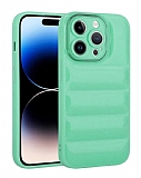 Eiroo Puffer iPhone 14 Pro Max Parlak Yeil Silikon Klf