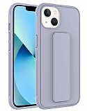 Eiroo Qstand iPhone 14 Plus Gri Silikon Klf