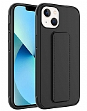 Eiroo Qstand iPhone 14 Plus Siyah Silikon Klf