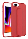 Eiroo Qstand iPhone 7 Plus / 8 Plus Krmz Silikon Klf