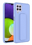 Eiroo Qstand Samsung Galaxy A22 4G Lila Silikon Klf
