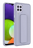 Eiroo Qstand Samsung Galaxy M32 Gri Silikon Klf