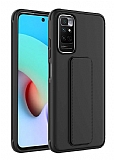 Eiroo Qstand Xiaomi Redmi Note 11S Siyah Silikon Klf