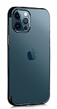 Eiroo Radiant iPhone 12 Pro Max 6.7 in Siyah Kenarl effaf Silikon Klf