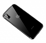 Eiroo Radiant iPhone X / XS Silver Kenarl effaf Silikon Klf