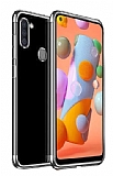 Eiroo Radiant Samsung Galaxy M11 Silver Kenarl effaf Silikon Klf